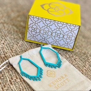 Kendra Scott Matte Aqua Thomas Statement Earrings
